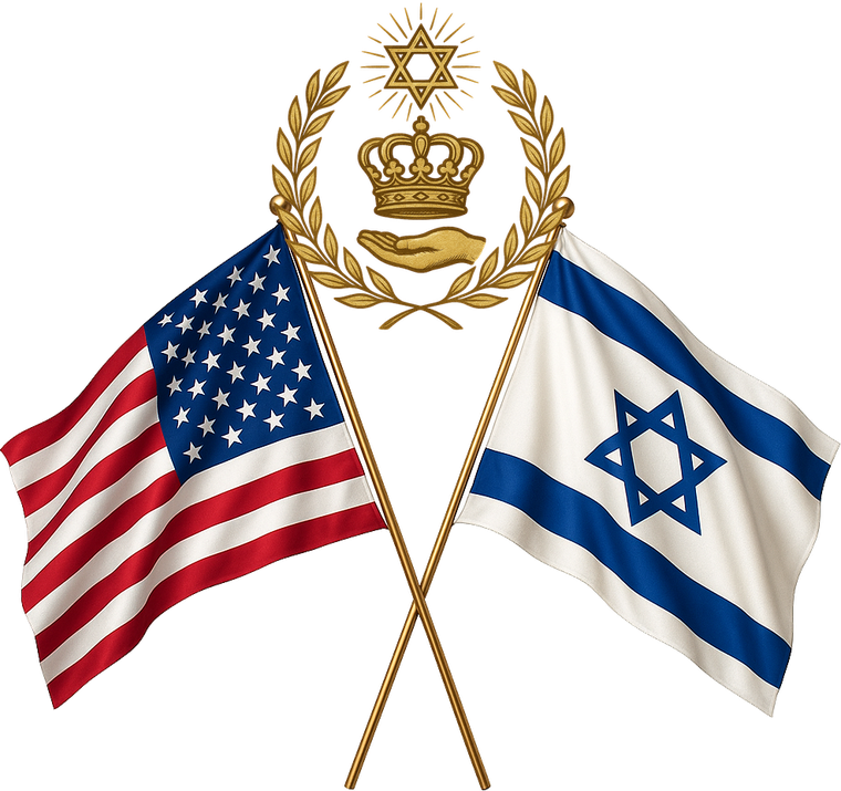 Chesed Foundation emblem above the crossed flags of the United States and Israel
